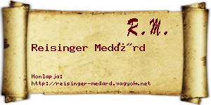 Reisinger Medárd névjegykártya